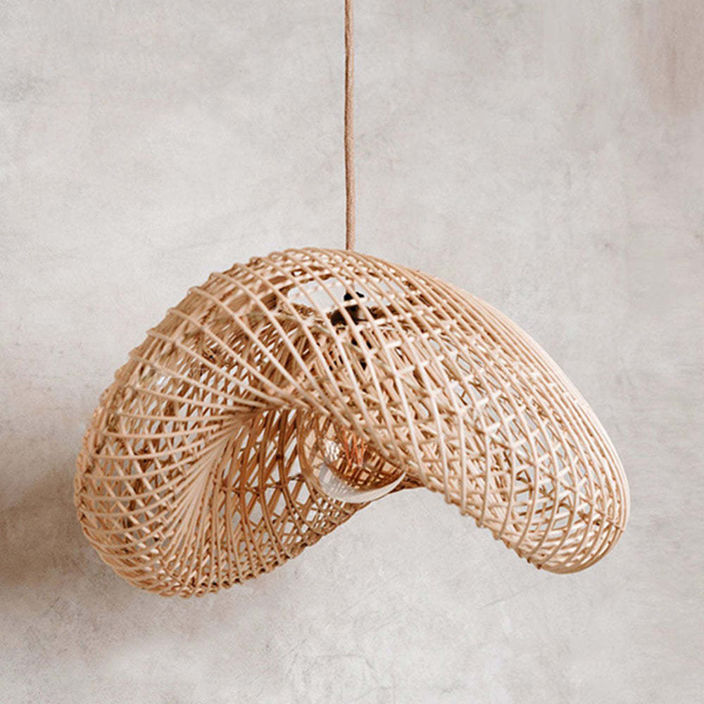 Muto Classico LED Lampade a Sospensione Metallo Rattan Nativo Soggiorno