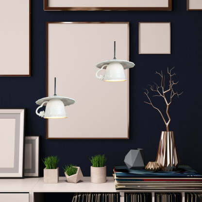 Hailie Nordico Tazza Ceramica LED Lampade a Sospensione Soggiorno