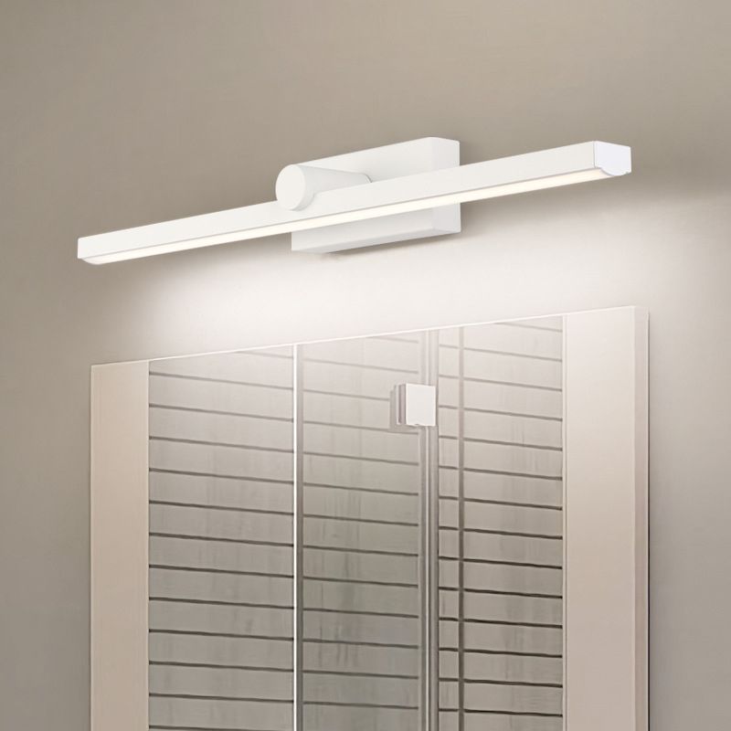 Edge Minimalista LED Lineare Applique Specchio Metallo Bianco Bagno