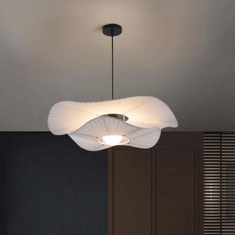 Renée Lampade a Sospensione Moderno Nordico Panno/Metallo Shell Bianco