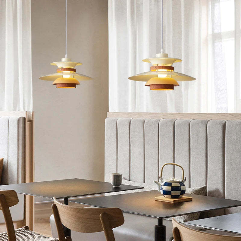 Morandi Moderno Metallo Sospensione Nero Bianco Legno Sala da Pranzo