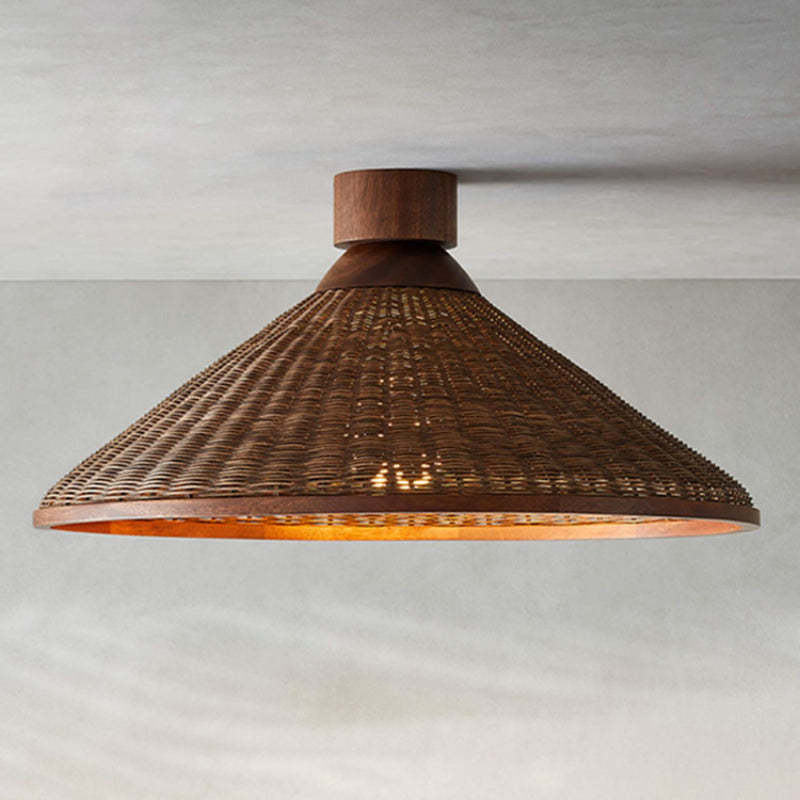Alessio Lampada a Sospensione LED di Design Retrò in Rattan per Soggiorno/Ristorante/Hotel