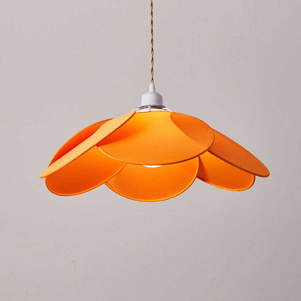 Renée Lampade a Sospensione Minimalista LED Tessuto Fiore Arancione/Marrone/Beige