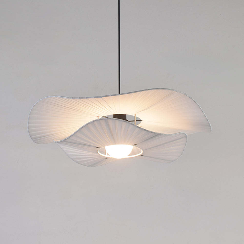 Renée Lampade a Sospensione Moderno Nordico Panno/Metallo Shell Bianco