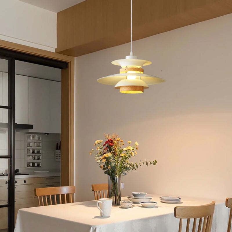Morandi Moderno Metallo Sospensione Nero Bianco Legno Sala da Pranzo