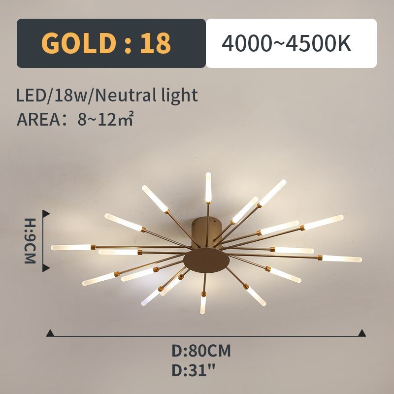 Lowry Moderni LED Montaggio Incasso Plafoniere Fuochi Artificiali Nere/Ore Soggiorno/Camera da Letto