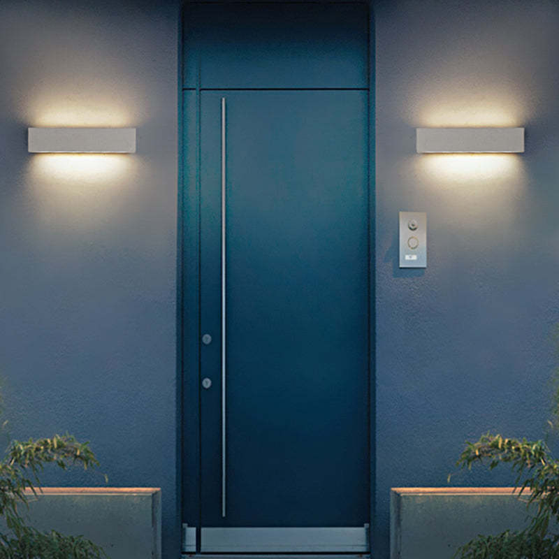 Edge Semplice Rettangolare LED Applique da Esterni Nero/Bianco Metallo Acrilico Giardino