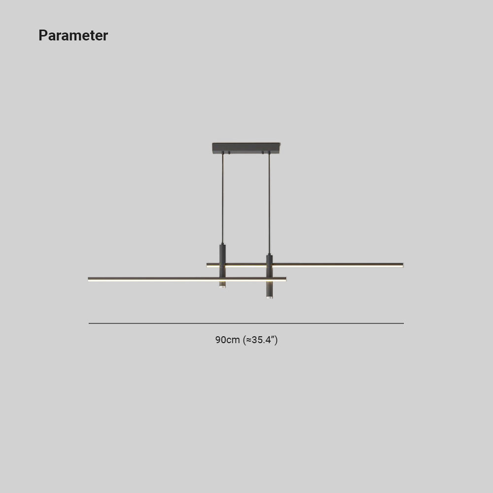 Edge Lampada a Sospensione Metallo Nero/Oro Lineare Moderna LED