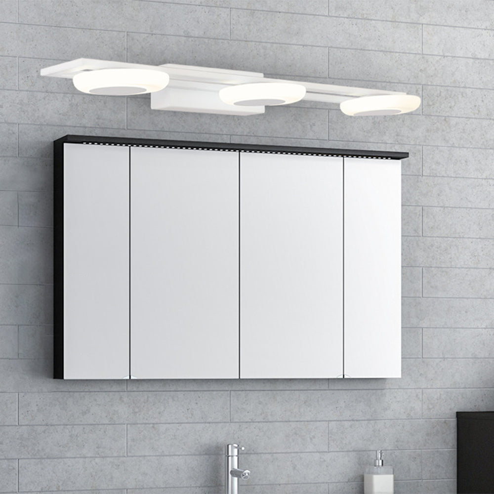 Leigh Design Minimalismo LED Applique Metallo Acrilico Argento Rotondo Specchio Bagno