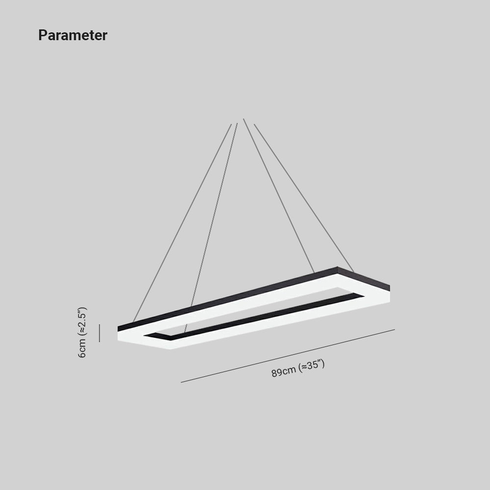 Bouvet Lampade a Sospensione Moderno Rettangolare in Metallo Nero/Bianco