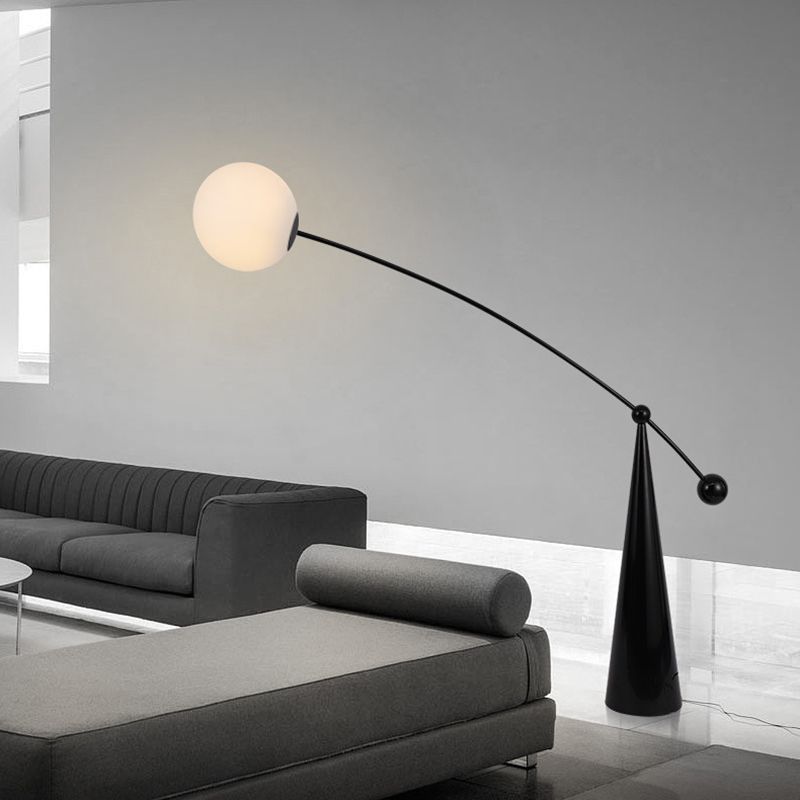Valentina Moderne Design LED Lampade da Terra Bolla Arco Smerigliato Vetro Soggiorno