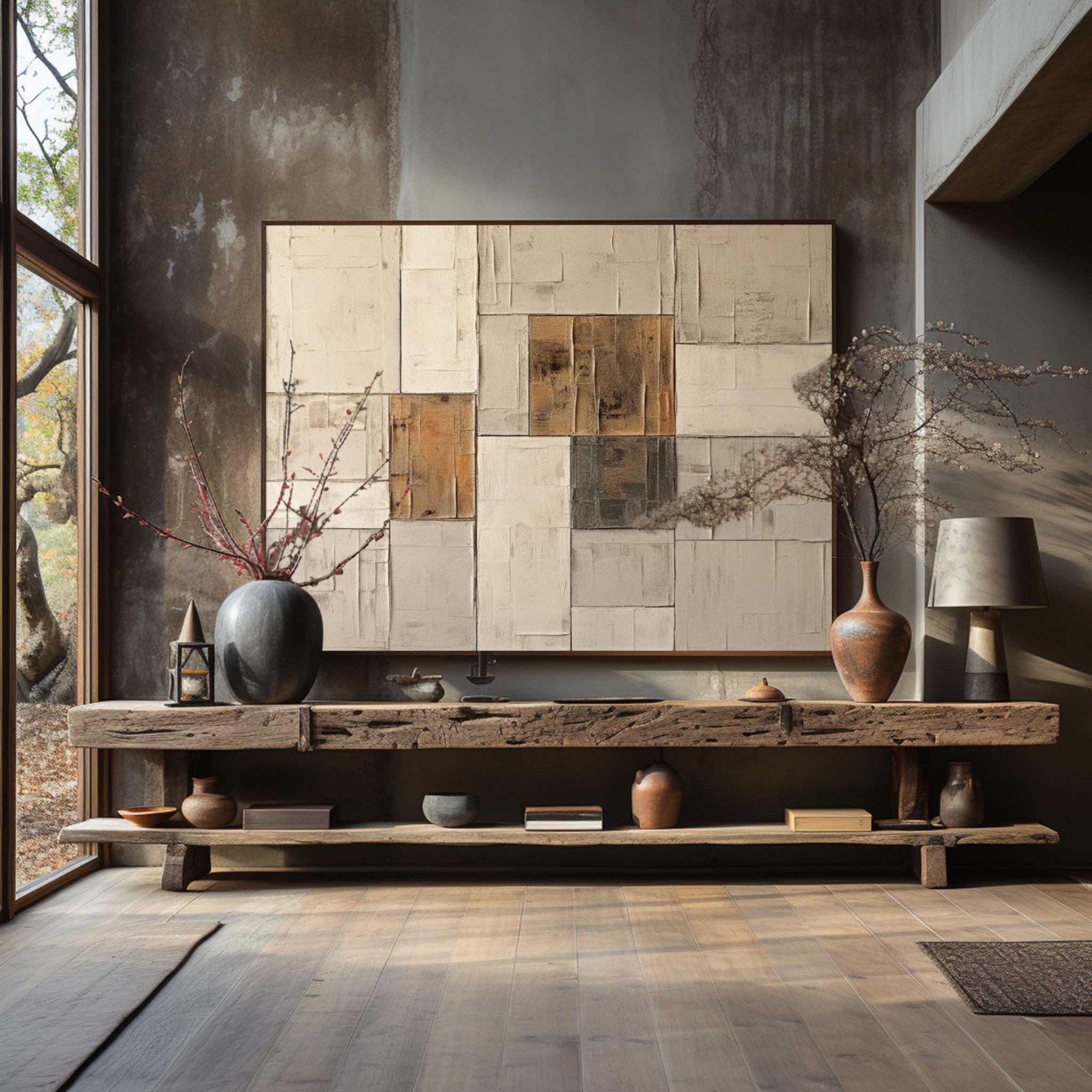 Wabi-Sabi Minimalism Canvas Wall Art Framed Oil Painting | Las Sola