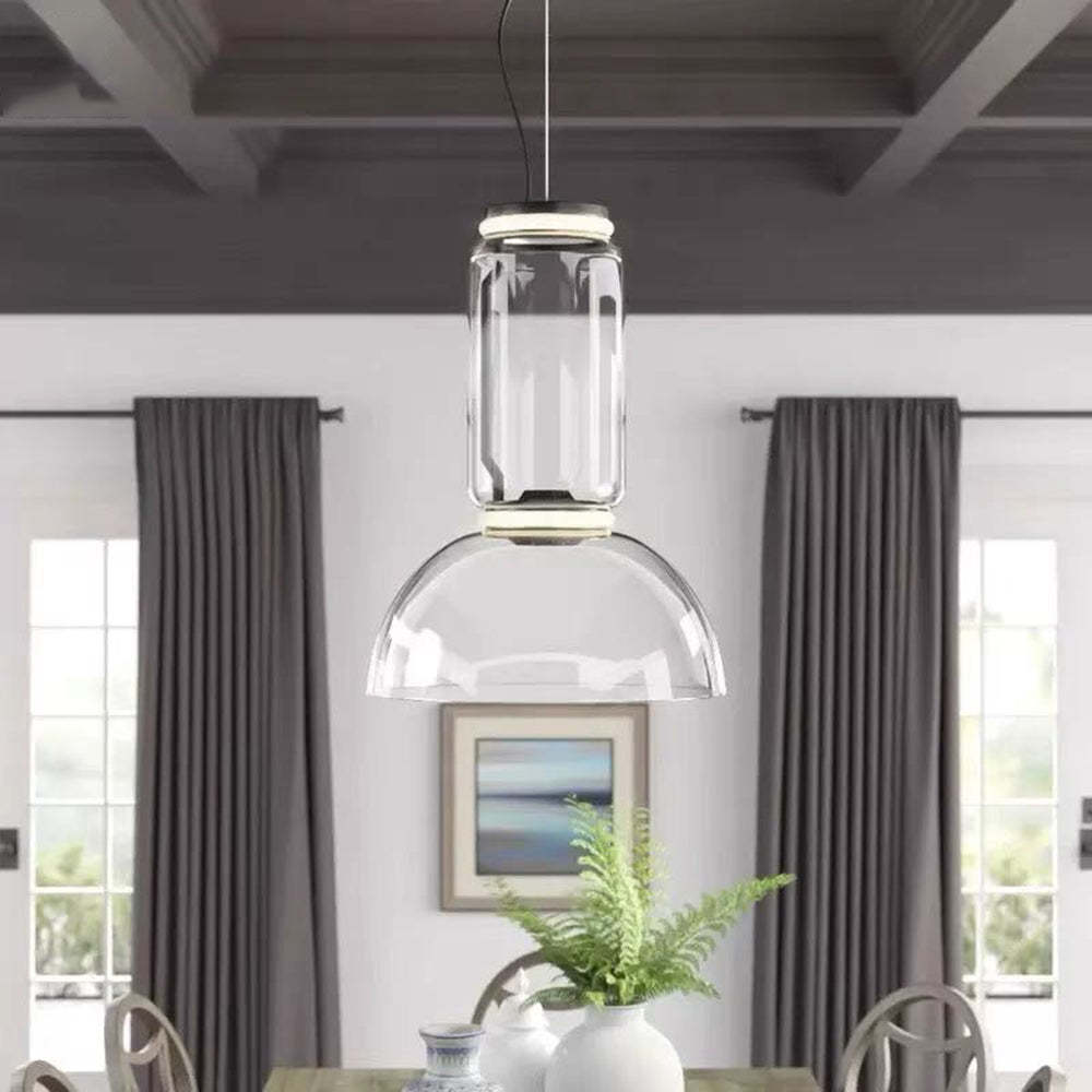 Hailie Minimalista LED Combinazione Lampade a Sospensione Metallo Vetro Nero Soggiorno/Camera da Letto