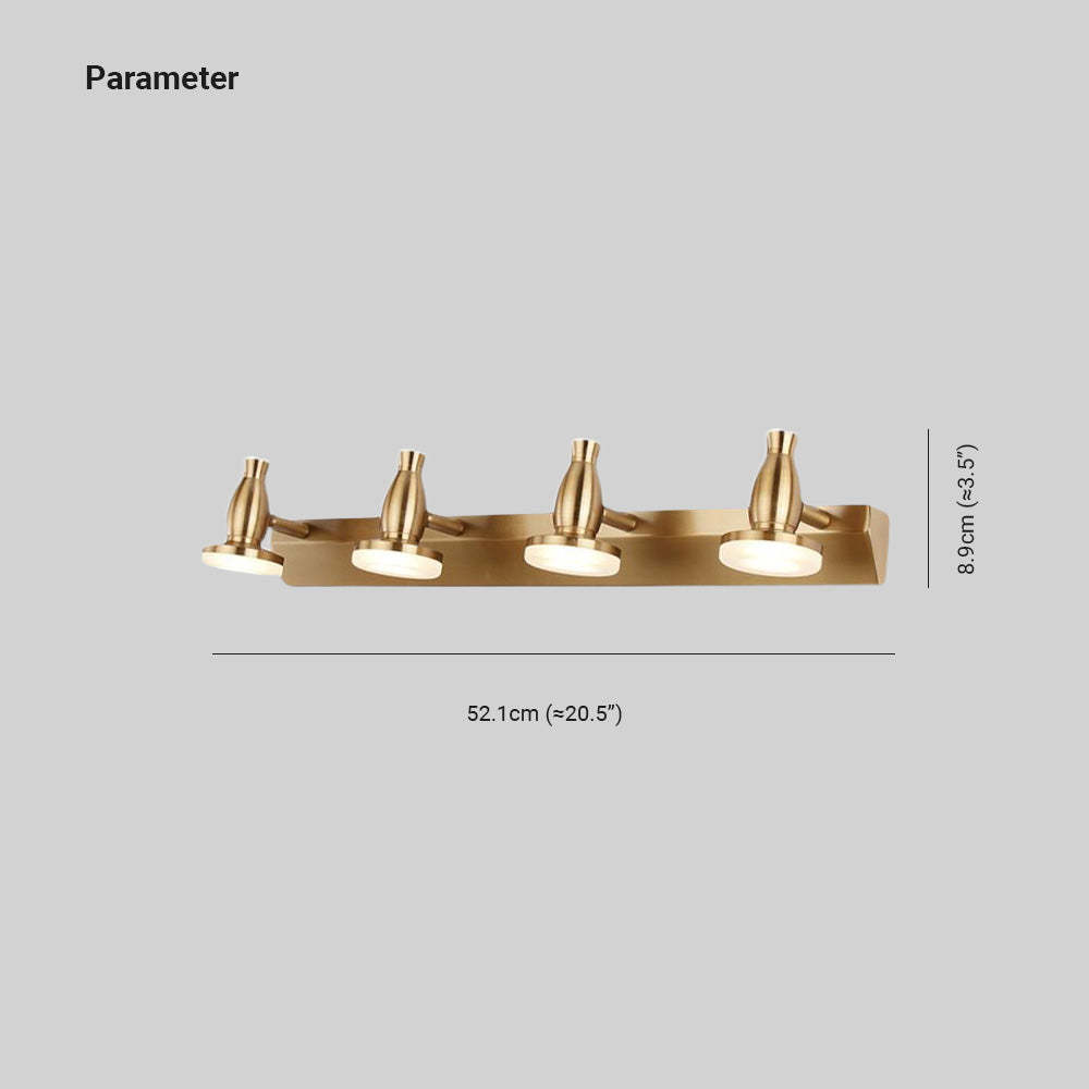 Leigh Moderno LED Applique Lusso Multi Metallo Specchio Impermeabile Oro Bagno
