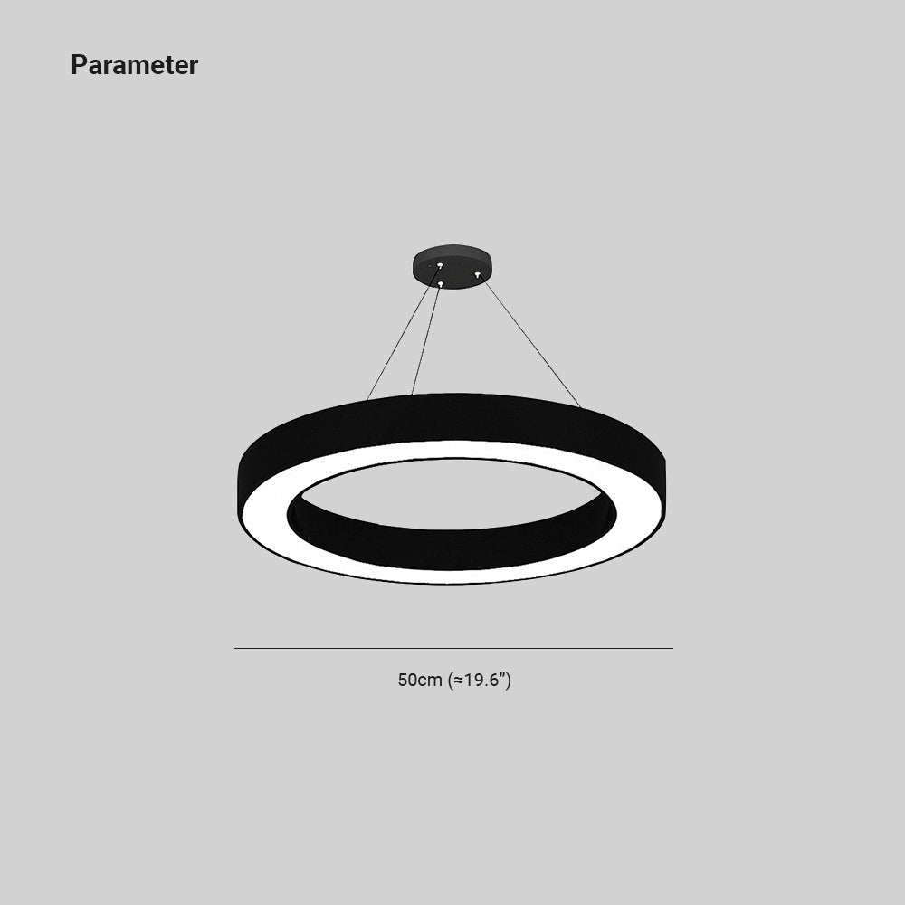 Arisha Anello Minimalista LED Lampade a Sospensione Acrilico Nero