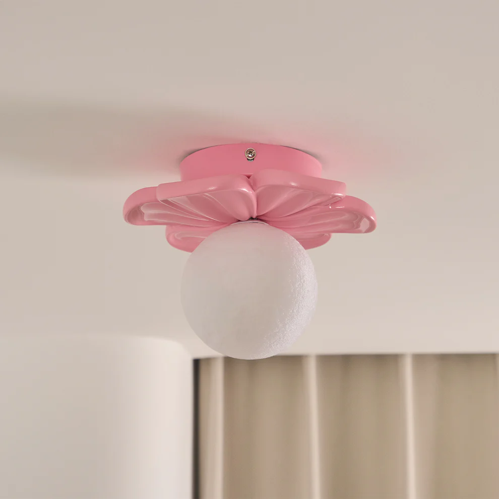 Carins Resina Rosa Beige Fiore Lámpara de techo Sala da pranzo Camera da letto