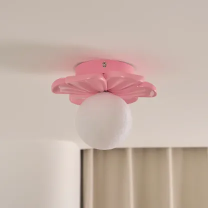 Carins Resina Rosa Beige Fiore Lámpara de techo Sala da pranzo Camera da letto