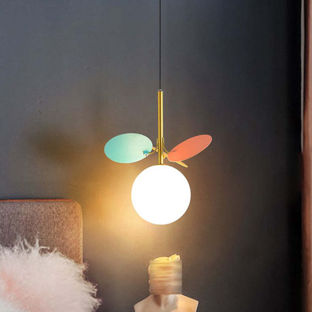 Jevon Moderne Arte Deco Globo Lampada a Sospensione Bianco Metallo/Vetro