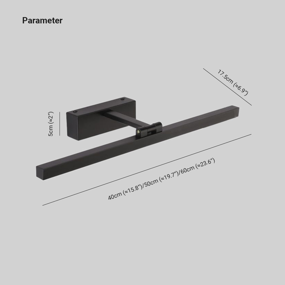 Edge Wall Lamp Linear Mirror Front Vanity, Black/White, Bathroom