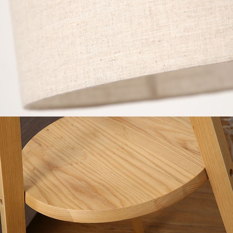 Ozawa Vintage Legno Tessuto Trianglolo Lampade da Terra Soggiorno