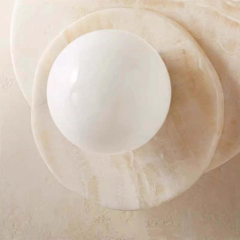 Meza  Francese LED Pietra Vetro Applique Soggiorno