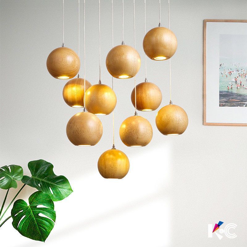 Ozawa Legno Log Globo Minimalista Lampade a Sospensione