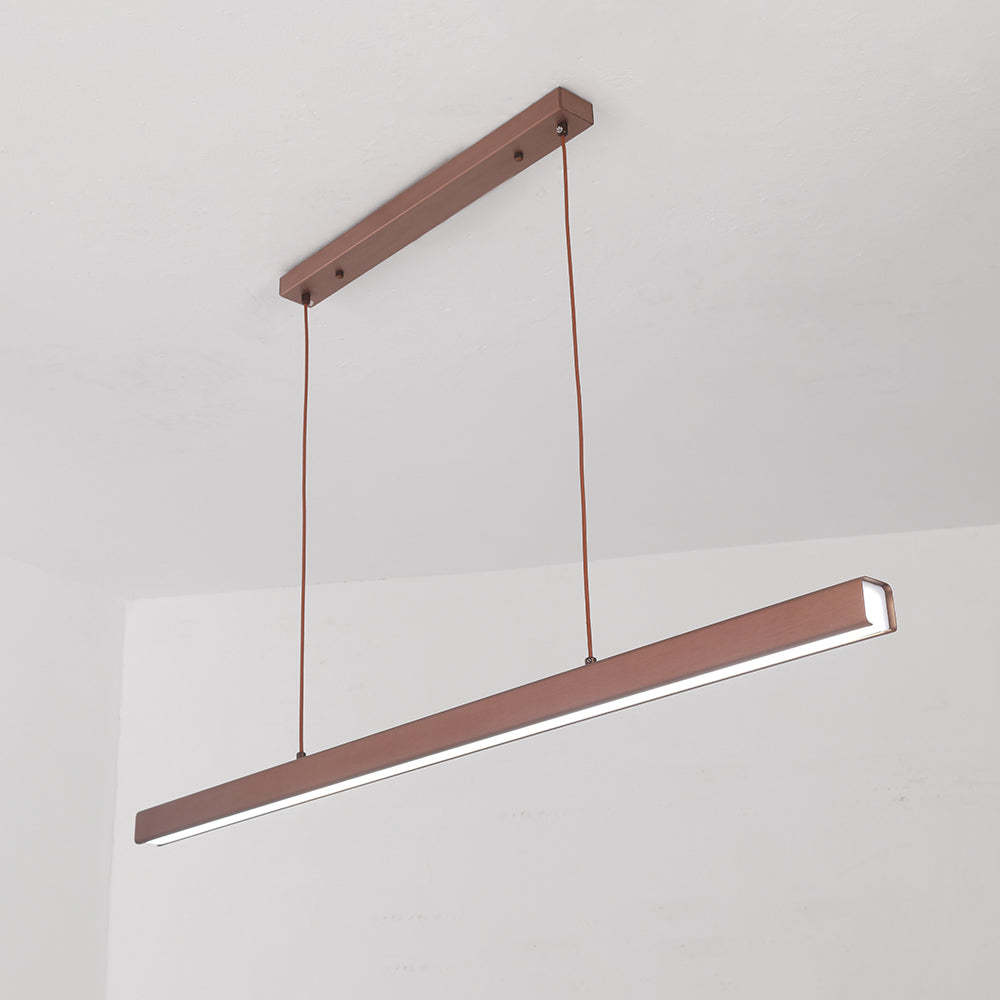 Edge Moderna LED Lampada a Sospensione Metallo Nero/Marrone Lineare