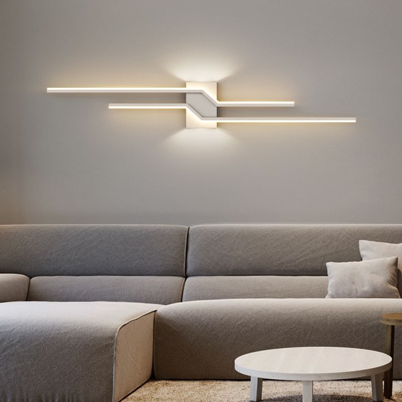 Alana Minimalista LED Lineare Interno Metallo Applique da Parete Nero/Bianco Bagno/Soggiorno/Camera da Letto