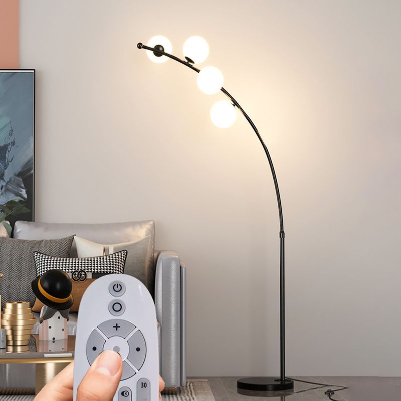 Valentina Moderno Curvo Arco Bubble Lampade da Terra Nero/Oro Soggiorno