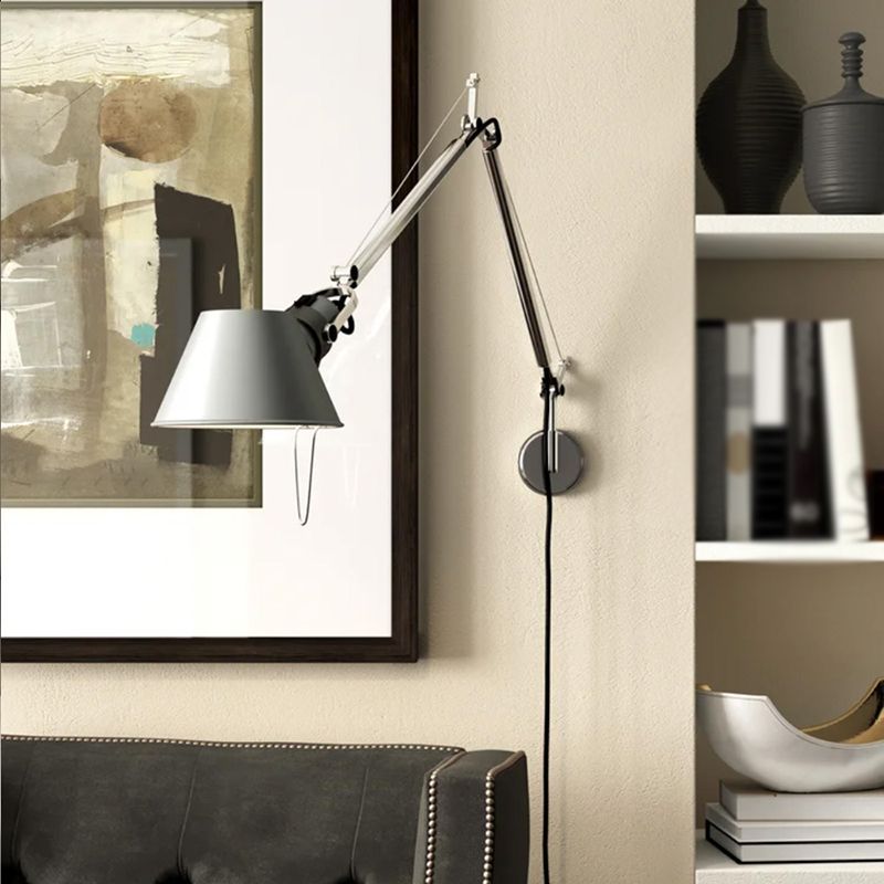 Brady Applique Dome Moderno,Metallo Regolabile,Argento,Soggiorno