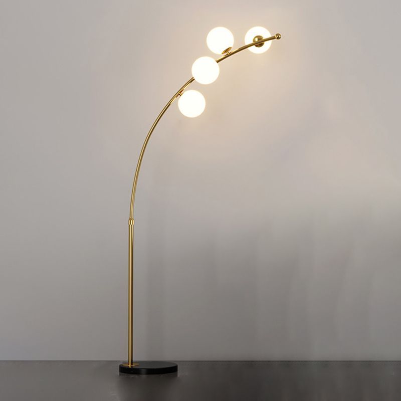 Valentina Moderno Curvo Arco Bubble Lampade da Terra Nero/Oro Soggiorno