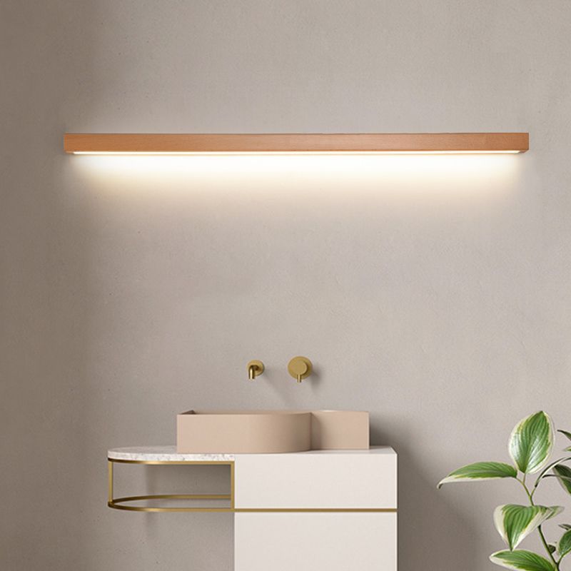 Ozawa Naturale Legno Lineare Applique Specchio Anteriore Soggiorno