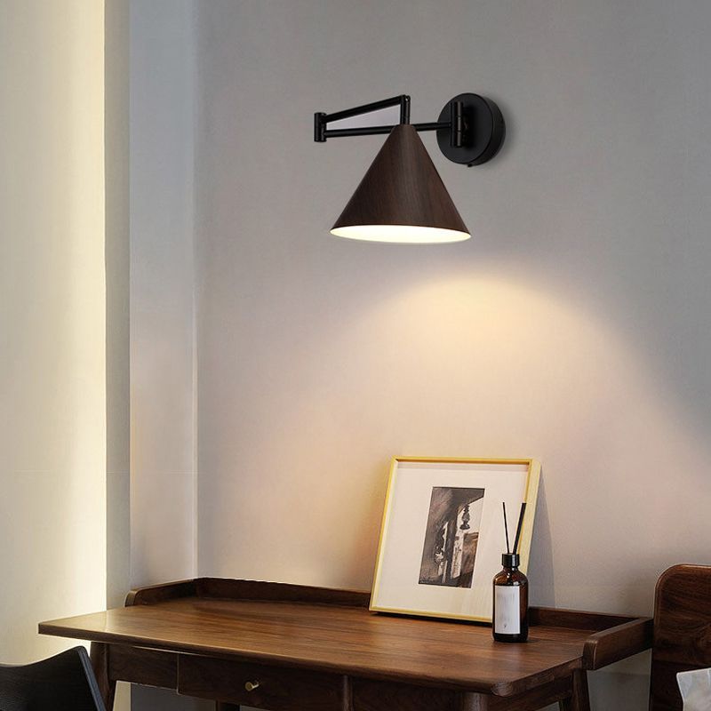 Ozawa Moderne Cone Applique Regolabile Metallo/Legno Soggiorno/Camera da Letto