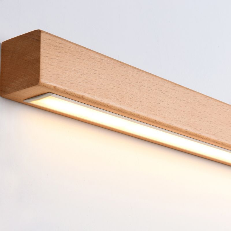 Ozawa Naturale Legno Lineare Applique Specchio Anteriore Soggiorno