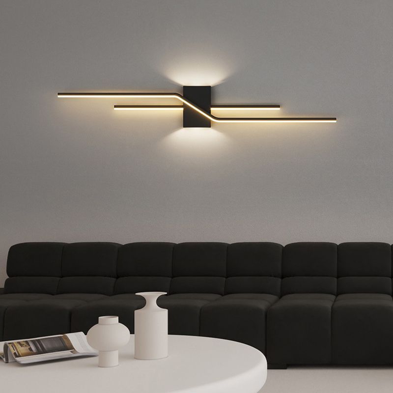 Alana Minimalista LED Lineare Interno Metallo Applique da Parete Nero/Bianco Bagno/Soggiorno/Camera da Letto