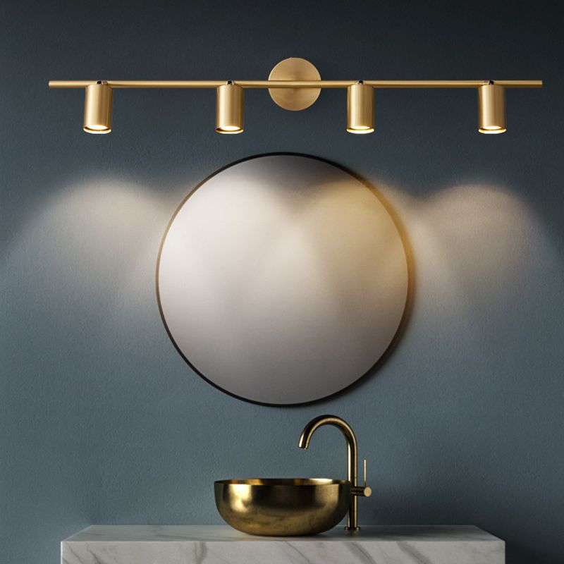 Freja Minimalismo Classico LED Applique Metallo Nero/Oro Specchio Bagno