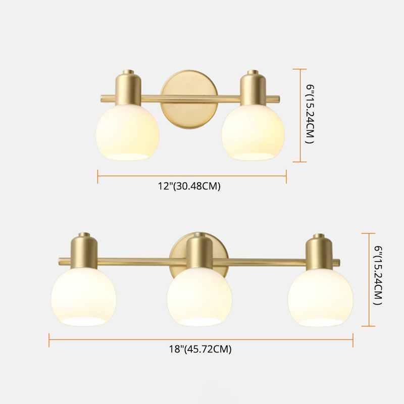 Valentina Oro Globo Lampade da Specchi Metallo/Vetro