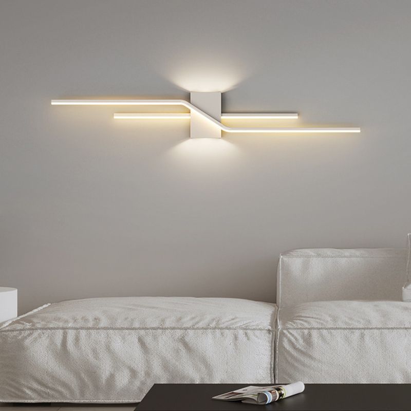 Alana Minimalista LED Lineare Interno Metallo Applique da Parete Nero/Bianco Bagno/Soggiorno/Camera da Letto