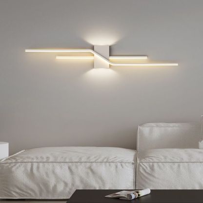 Alana Minimalista LED Lineare Interno Metallo Applique da Parete Nero/Bianco Bagno/Soggiorno/Camera da Letto