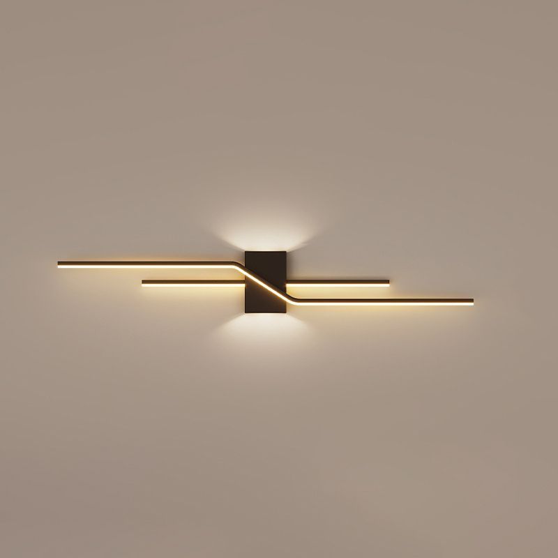 Alana Minimalista LED Lineare Interno Metallo Applique da Parete Nero/Bianco Bagno/Soggiorno/Camera da Letto