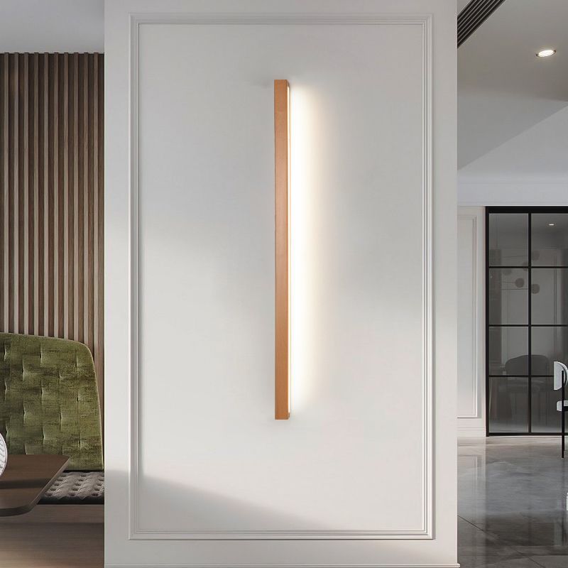 Ozawa Naturale Legno Lineare Applique Specchio Anteriore Soggiorno