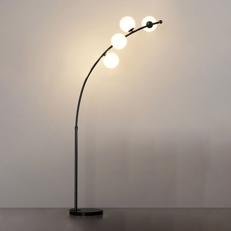 Valentina Moderno Curvo Arco Bubble Lampade da Terra Nero/Oro Soggiorno
