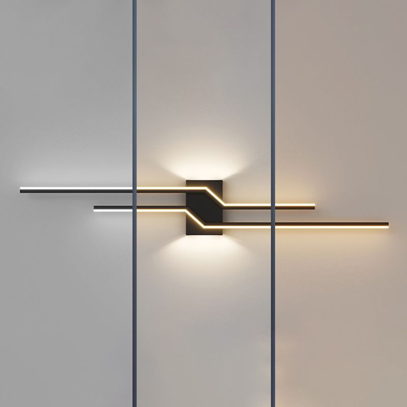 Alana Minimalista LED Lineare Interno Metallo Applique da Parete Nero/Bianco Bagno/Soggiorno/Camera da Letto