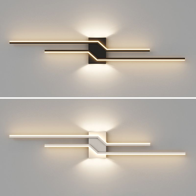 Alana Minimalista LED Lineare Interno Metallo Applique da Parete Nero/Bianco Bagno/Soggiorno/Camera da Letto