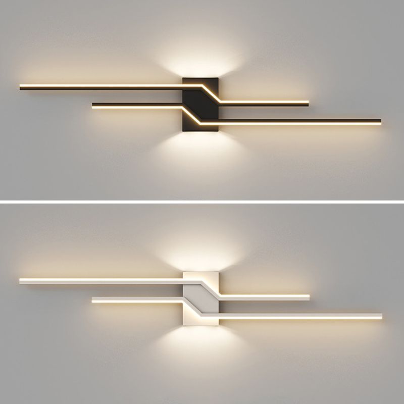 Alana Minimalista LED Lineare Interno Metallo Applique da Parete Nero/Bianco Bagno/Soggiorno/Camera da Letto