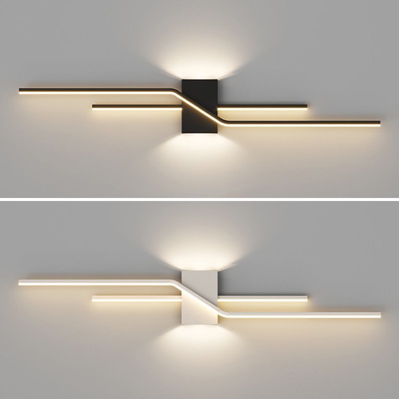 Alana Minimalista LED Lineare Interno Metallo Applique da Parete Nero/Bianco Bagno/Soggiorno/Camera da Letto