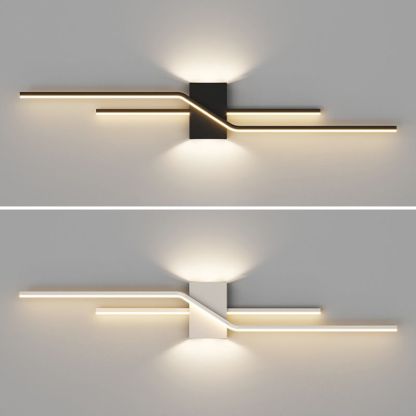Alana Minimalista LED Lineare Interno Metallo Applique da Parete Nero/Bianco Bagno/Soggiorno/Camera da Letto