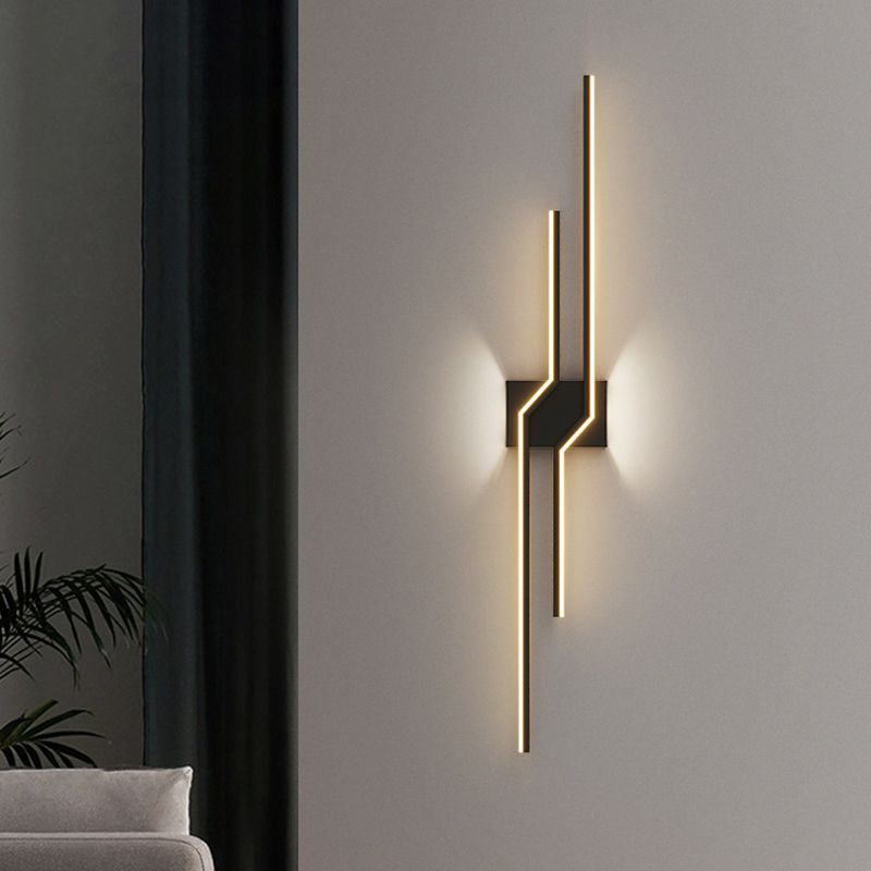 Alana Minimalista LED Lineare Interno Metallo Applique da Parete Nero/Bianco Bagno/Soggiorno/Camera da Letto