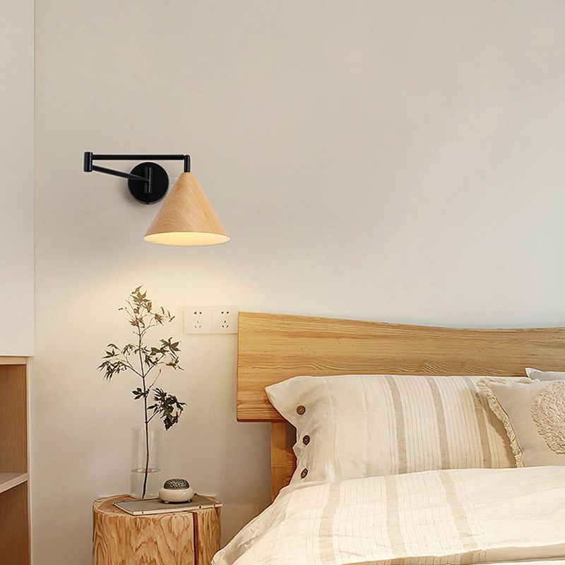 Ozawa Moderne Cone Applique Regolabile Metallo/Legno Soggiorno/Camera da Letto