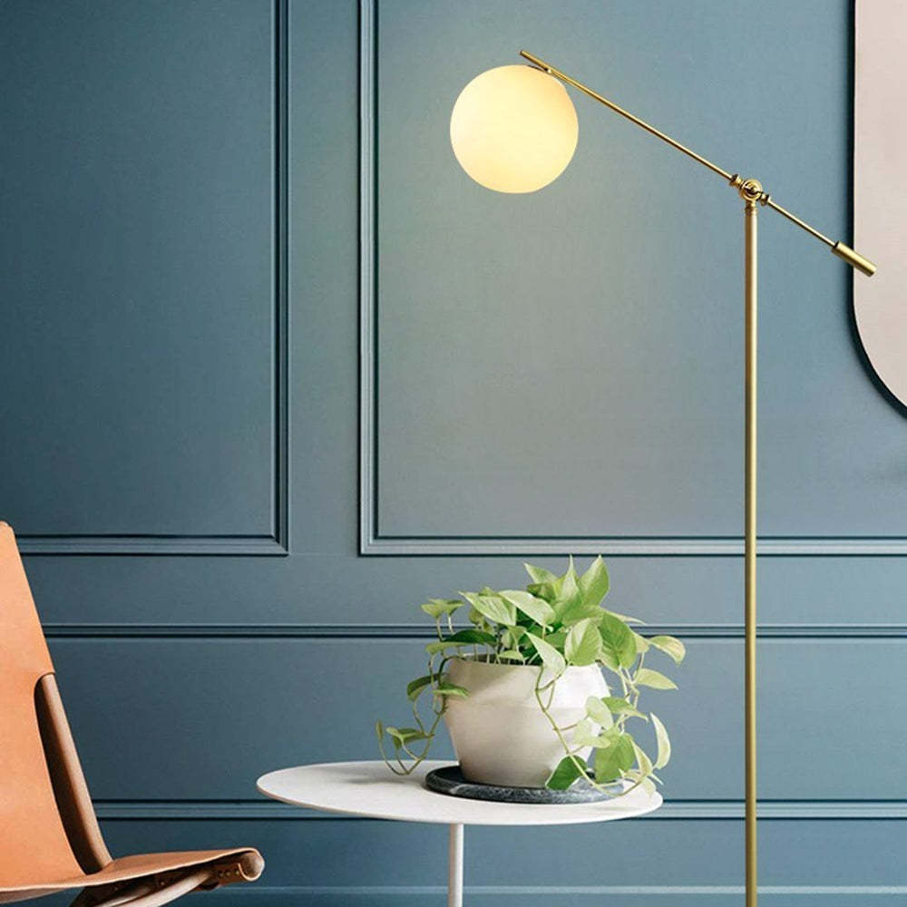 Valentina Lampade da Terra Vetro/Metallo Bianco/Oro Sferico Soggiorno Moderne